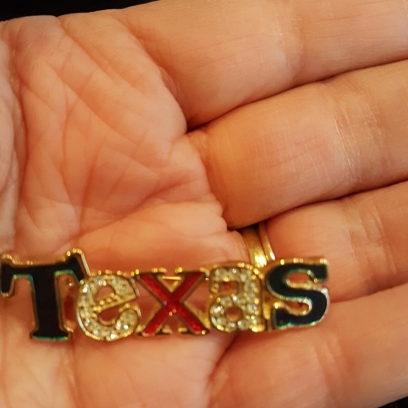 TEXAS VTG‎ BROOCH IN PATRIOTIC COLORS - Picture 3 of 3